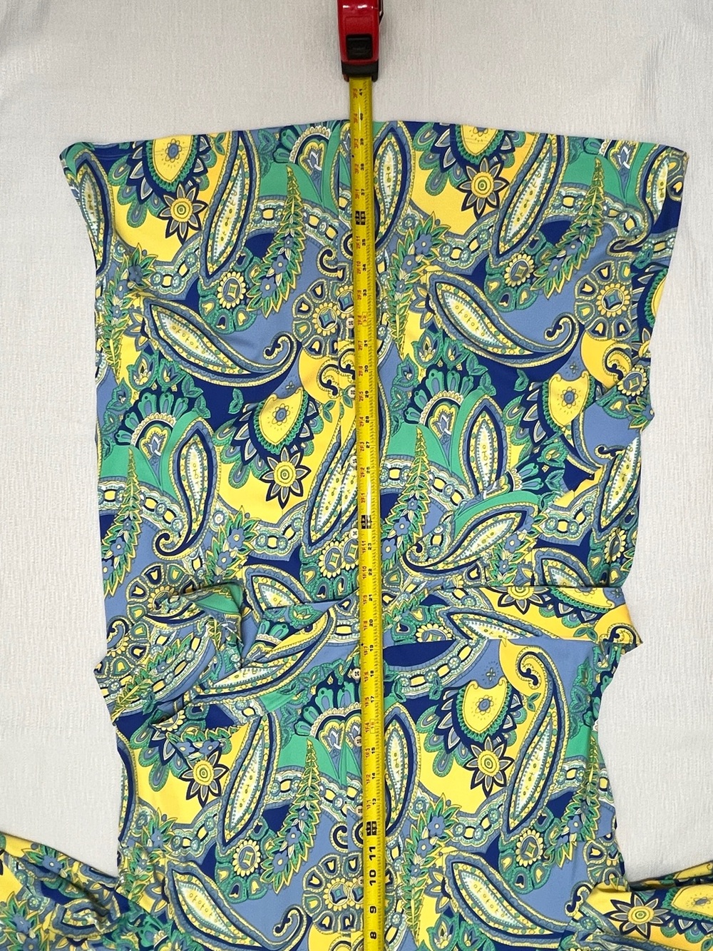 Talbots Paisley Shirt Dress in Blue, Yellow & Green - Picture 7 of 10